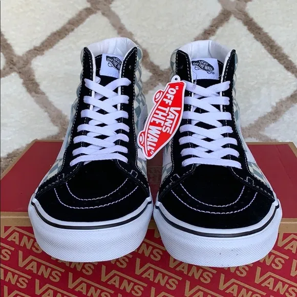 VANS Men’s Sk8-Hi REISSUE CHECKERBOARD BLK/Citadel Sneakers