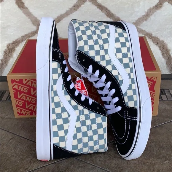 VANS Men’s Sk8-Hi REISSUE CHECKERBOARD BLK/Citadel Sneakers