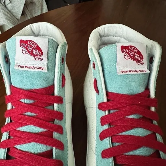 Vans Off the Wall Hi Top Shoes Chicago Windy City Sk8 HI RARE Blue Red White
