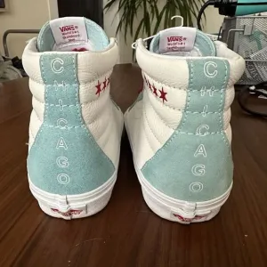 Vans Off the Wall Hi Top Shoes Chicago Windy City Sk8 HI RARE Blue Red White