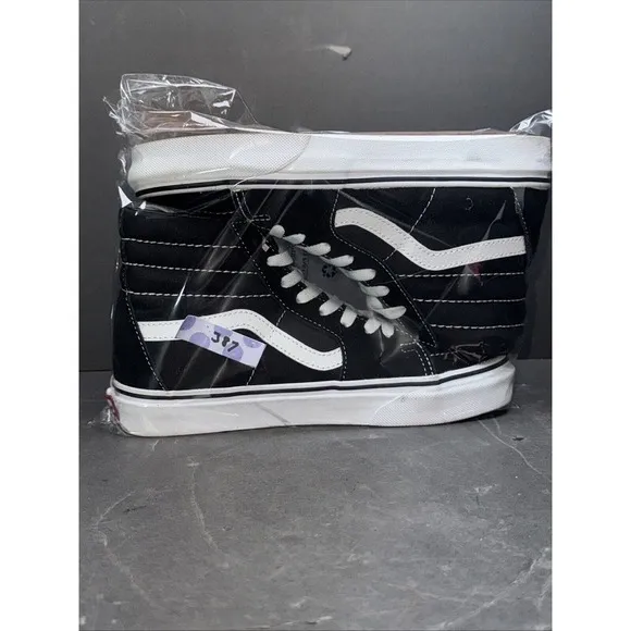 Vans off the wall unisex  canvas high top black and white sneakers size M5.5 W 7