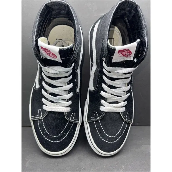 Vans off the wall unisex  canvas high top black and white sneakers size M5.5 W 7