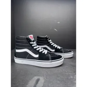 Vans off the wall unisex  canvas high top black and white sneakers size M5.5 W 7