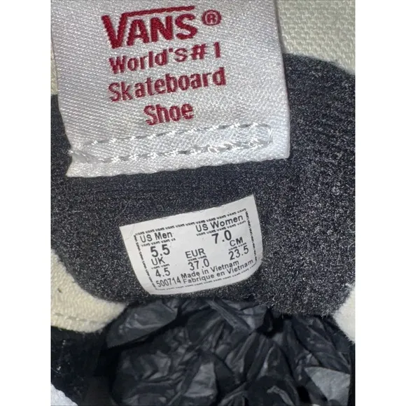 Vans off the wall unisex  canvas high top black and white sneakers size M5.5 W 7