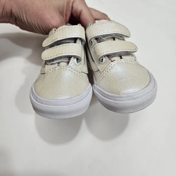 Vans Old Skool X David Bowie Toddler Sneakers Iridescent White Red Size 4.5