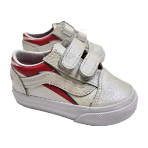 Vans Old Skool X David Bowie Toddler Sneakers Iridescent White Red Size 4.5