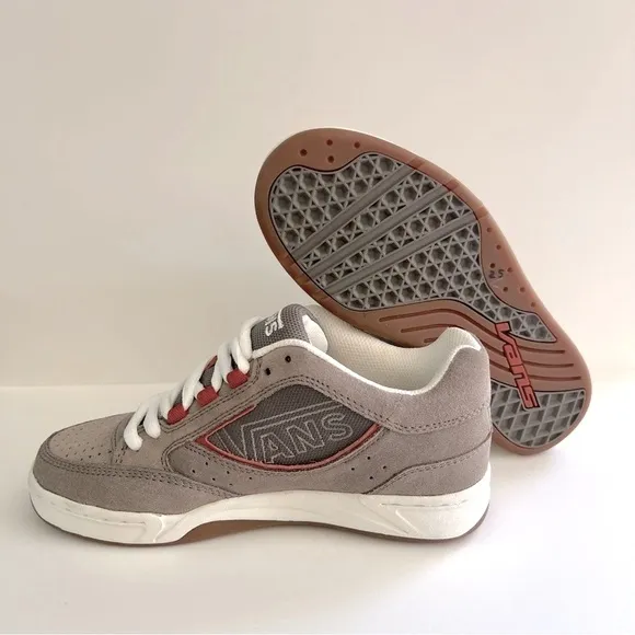 Vans Reid Skate Shoes Vintage US Youth 4.5 Gray Suede Fat Tongue Chunky Y2K NWT