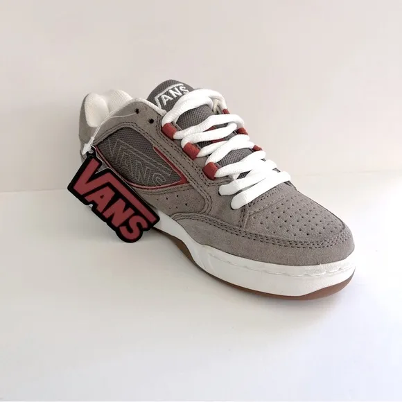 Vans Reid Skate Shoes Vintage US Youth 4.5 Gray Suede Fat Tongue Chunky Y2K NWT
