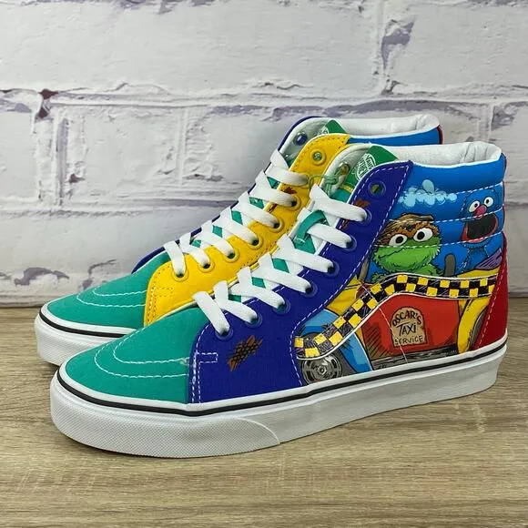 Vans Sesame Street Sk8-Hi Oscar's Taxi Service Womens 7.5 Mens 6 High Top Shoes