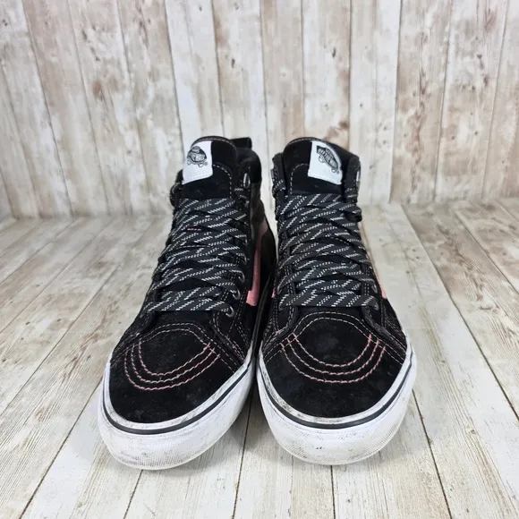 Vans Sk8-Hi MTE High Top Sneaker Water Repellent Black Pink Olive Mens 9