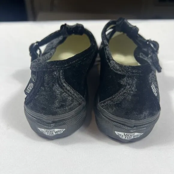 Vans Womens Black Mary Jane’s Style 93 Crushed Velvet Shoes Size 7 507452