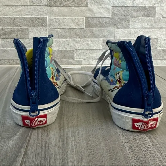 VANS X SpongeBob Sk8-Hi Kid's Limited-Edition- Blue and White- Size 11.5C