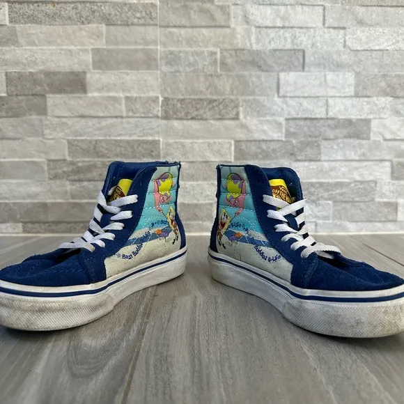 VANS X SpongeBob Sk8-Hi Kid's Limited-Edition- Blue and White- Size 11.5C