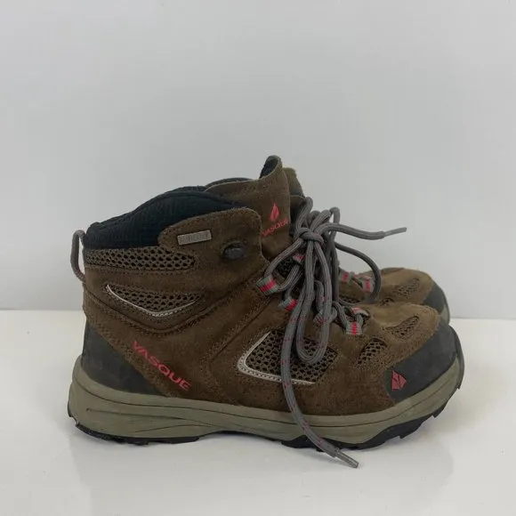 Vasque Breeze III Waterproof Hiking Shoes Leather Brown Kids Size 4