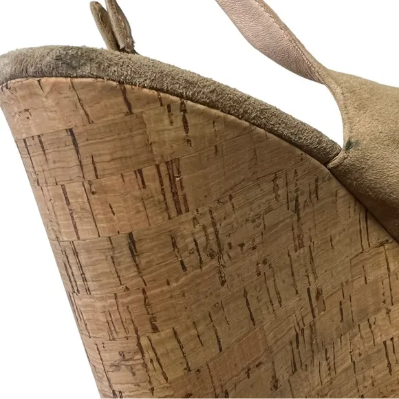 Veronica Beard Dali Cork Wedge Slingback Tan Sandals Women’s Size 9