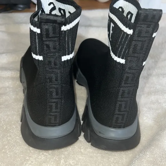 Versace sock style authentic luxury black sneakers size 33 Italy