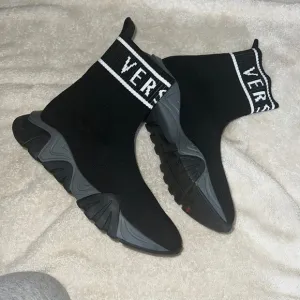 Versace sock style authentic luxury black sneakers size 33 Italy
