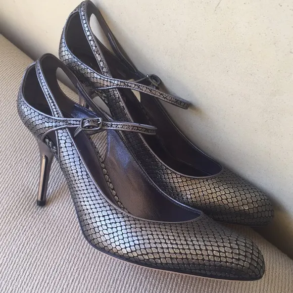 VIA SPIGA gray NEW leather shoes silver heel 10.5