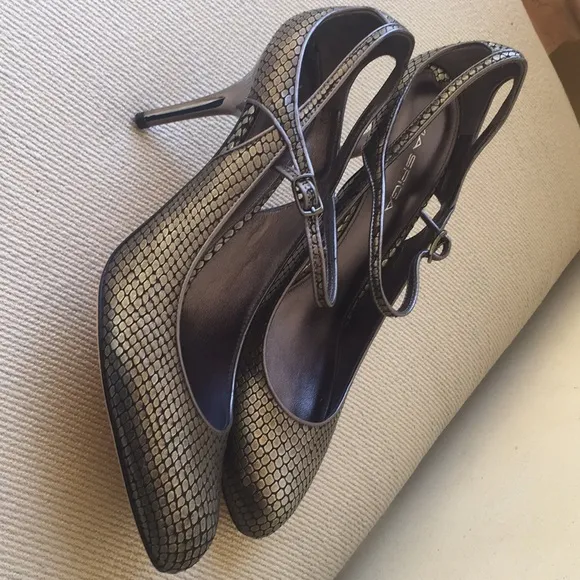 VIA SPIGA gray NEW leather shoes silver heel 10.5