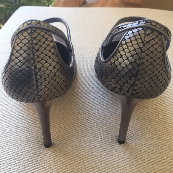 VIA SPIGA gray NEW leather shoes silver heel 10.5