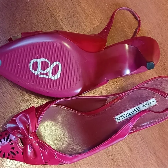 Via Spiga Rose/Hot Pink 90s Slingbacks NEW without box