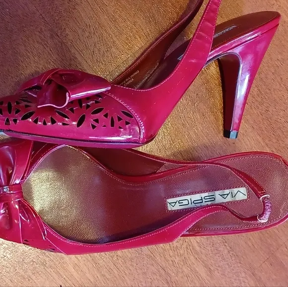 Via Spiga Rose/Hot Pink 90s Slingbacks NEW without box