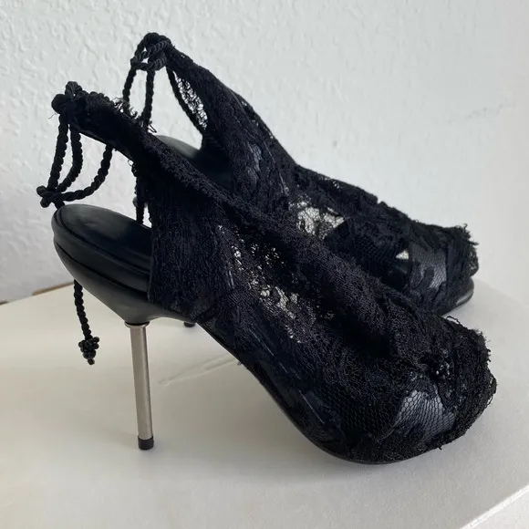 Vicente Rey Handmade Black Luxury Women Shoes. Size EU 36 US 4 - 4.5. Paris.