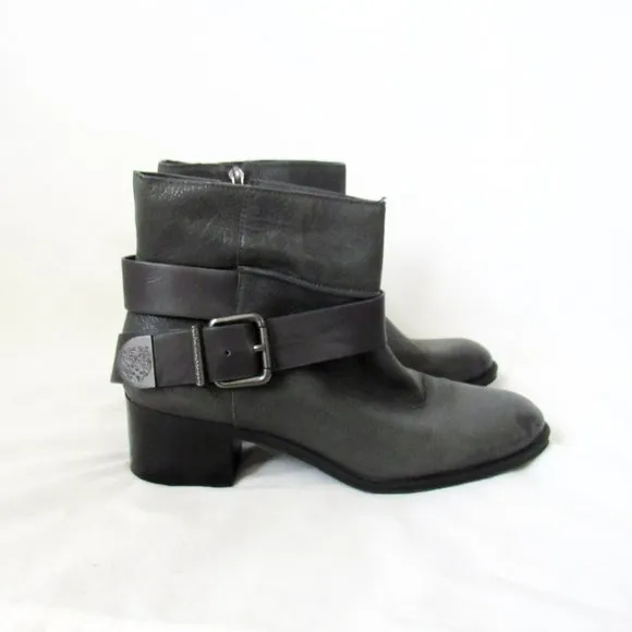 VINCE CAMUTO Moto Ankle Boots Leather Chelsea Boot in Charcoal Grey Size-10