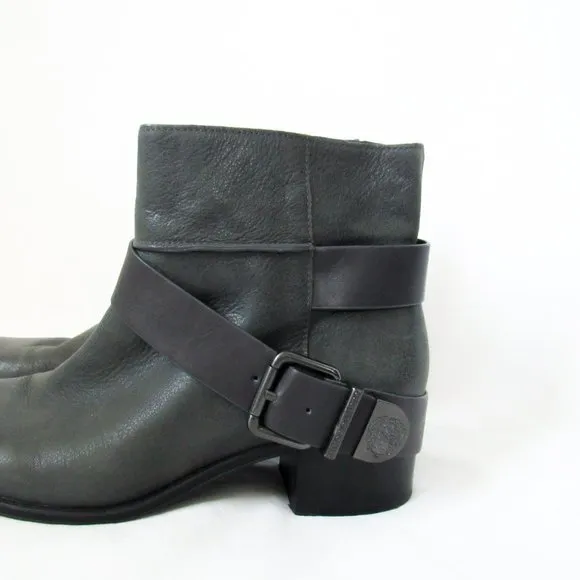 VINCE CAMUTO Moto Ankle Boots Leather Chelsea Boot in Charcoal Grey Size-10