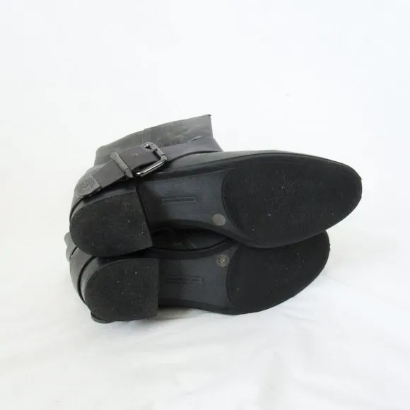 VINCE CAMUTO Moto Ankle Boots Leather Chelsea Boot in Charcoal Grey Size-10