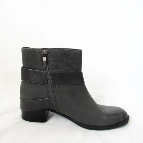 VINCE CAMUTO Moto Ankle Boots Leather Chelsea Boot in Charcoal Grey Size-10