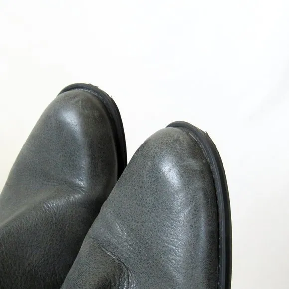 VINCE CAMUTO Moto Ankle Boots Leather Chelsea Boot in Charcoal Grey Size-10