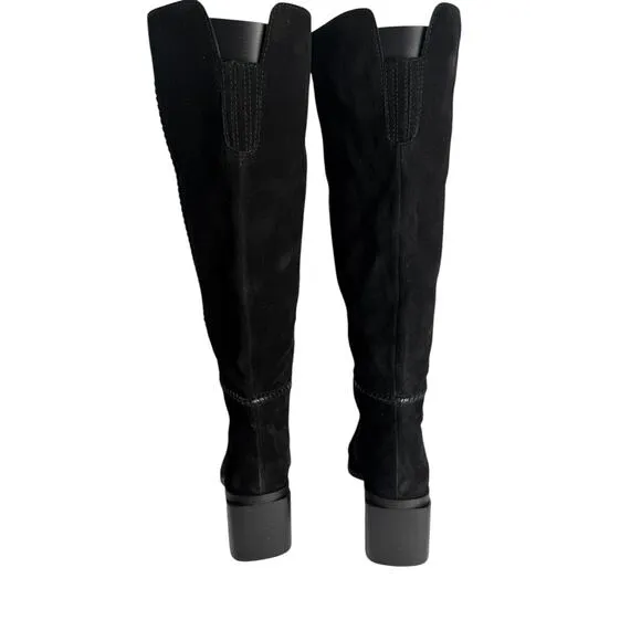 Vince Camuto Women’s 9M Calf Suede Tall Shaft Boots-Kaleeca-Black Verona NWOB