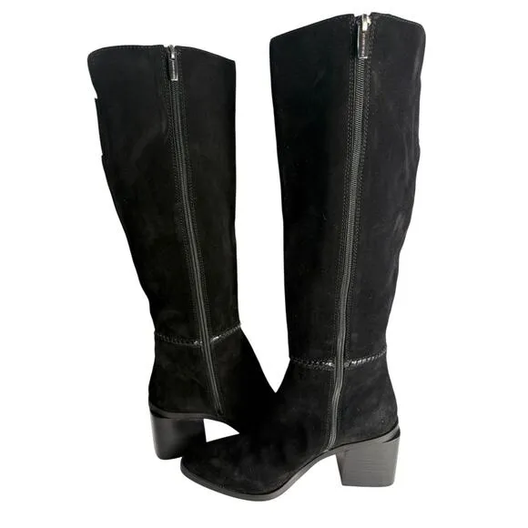 Vince Camuto Women’s 9M Calf Suede Tall Shaft Boots-Kaleeca-Black Verona NWOB