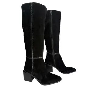 Vince Camuto Women’s 9M Calf Suede Tall Shaft Boots-Kaleeca-Black Verona NWOB