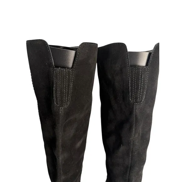 Vince Camuto Women’s 9M Calf Suede Tall Shaft Boots-Kaleeca-Black Verona NWOB