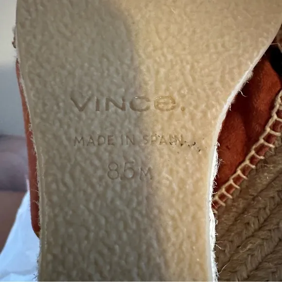 Vince Gaelan Wedge Espadrille Sandal Red Clay Sz 8.5  Retail $350