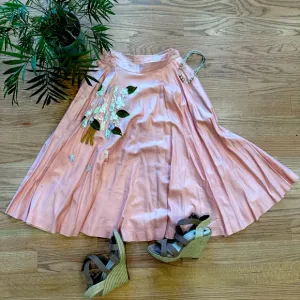 Vintage 50’s circle skirt flower detail handmade one of a kind! 4-6