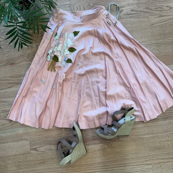 Vintage 50’s circle skirt flower detail handmade one of a kind! 4-6