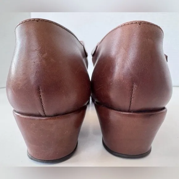 Vintage 90s Ralph Lauren Leather Fisherman Wedge Sandals Shoes Made Italy Size 8
