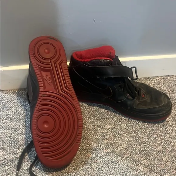 Vintage Black and Red Jordan High Top Sneakers