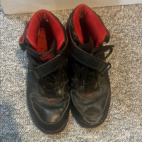 Vintage Black and Red Jordan High Top Sneakers