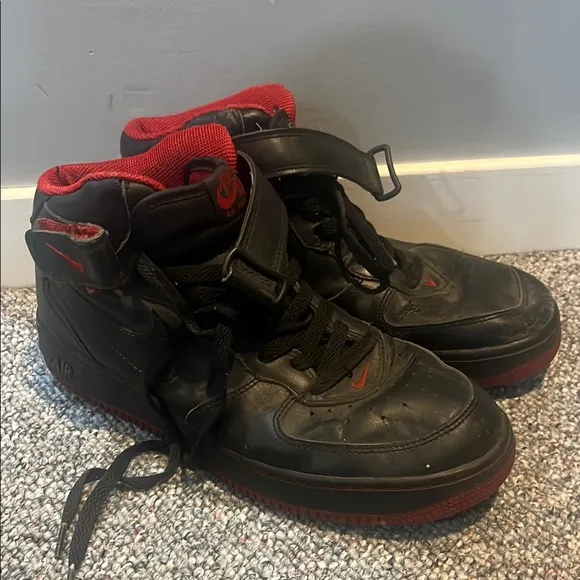 Vintage Black and Red Jordan High Top Sneakers