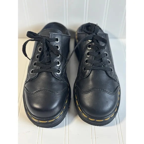 vintage black Dr Martens 9936 chunky oxford mules shoes england UK 4 US Womens 6