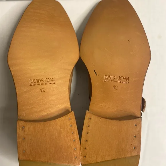 Vintage DAVID&amp;JOAN Men's Tan calfskin Leather Size 12