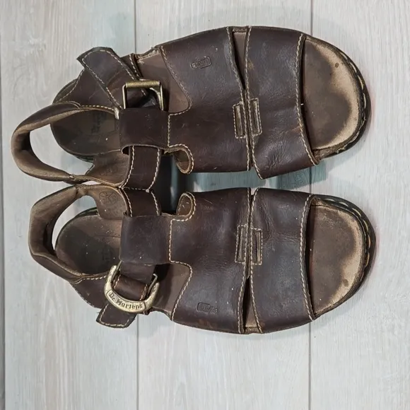 Vintage Doc Dr.Martens Mens Leather Fisher Chunky Tractor Sandals shoes sz US13