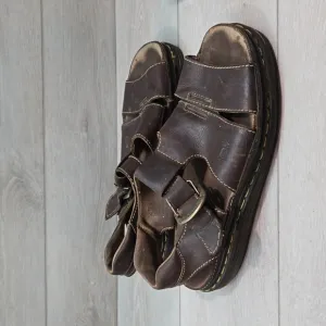 Vintage Doc Dr.Martens Mens Leather Fisher Chunky Tractor Sandals shoes sz US13