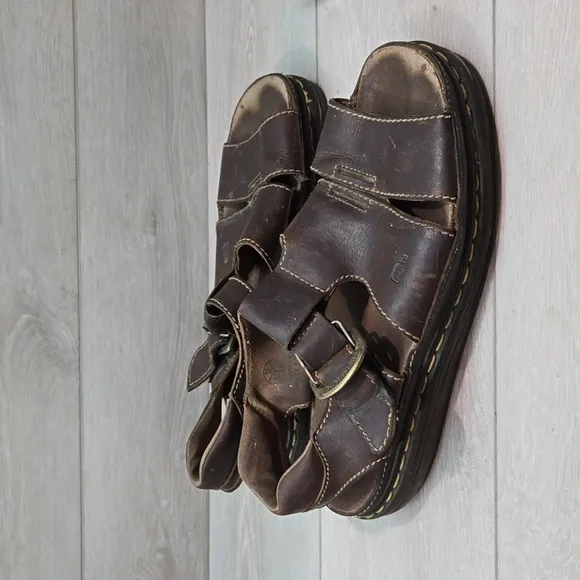 Vintage Doc Dr.Martens Mens Leather Fisher Chunky Tractor Sandals shoes sz US13