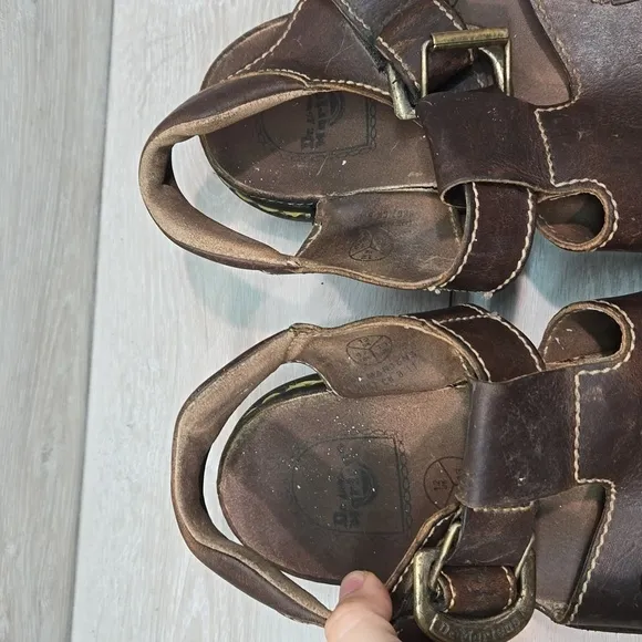 Vintage Doc Dr.Martens Mens Leather Fisher Chunky Tractor Sandals shoes sz US13