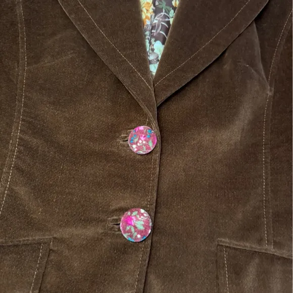 Vintage Dolce &amp; Gabbana D&amp;G Brown Velvet Velour Suit Jacket Blazer 42 Italy, 6